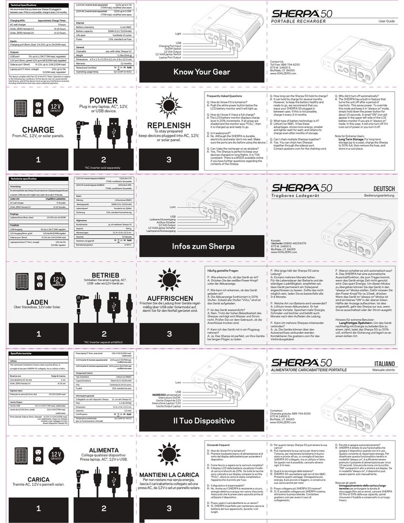 GOAL ZERO Sherpa 50 user guide