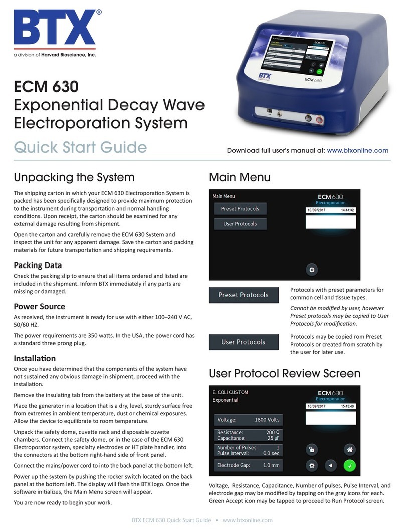 BTX ECM630 quick start guide
