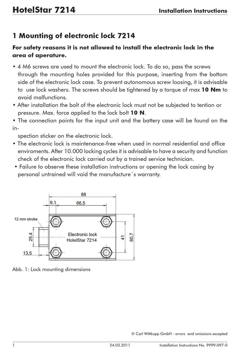 Carl Wittkopp HotelStar 7214 installation instructions