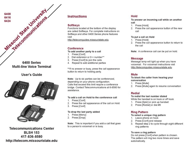 Avaya Definity 6416 User manual