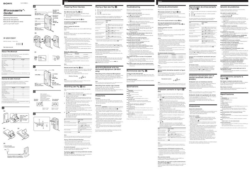 Sony M-650V User manual
