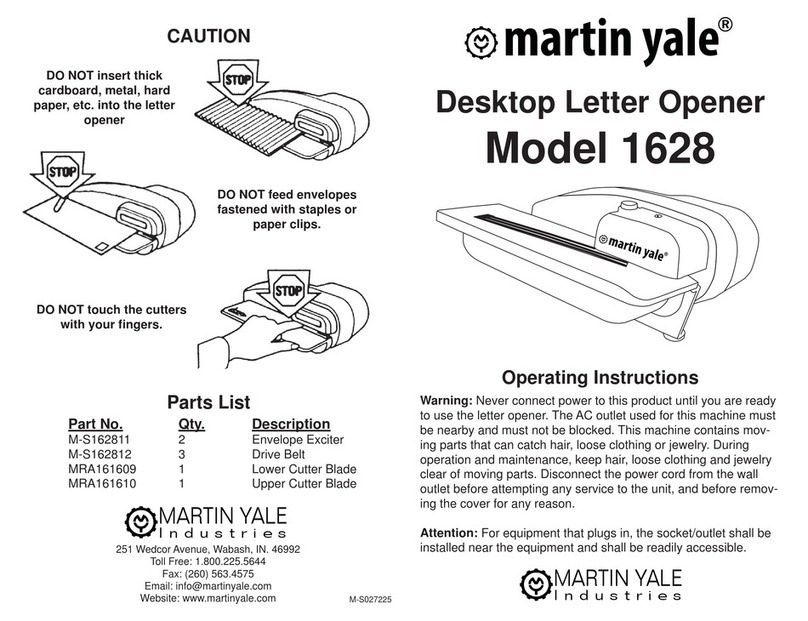 Martin Yale 1628 operating instructions