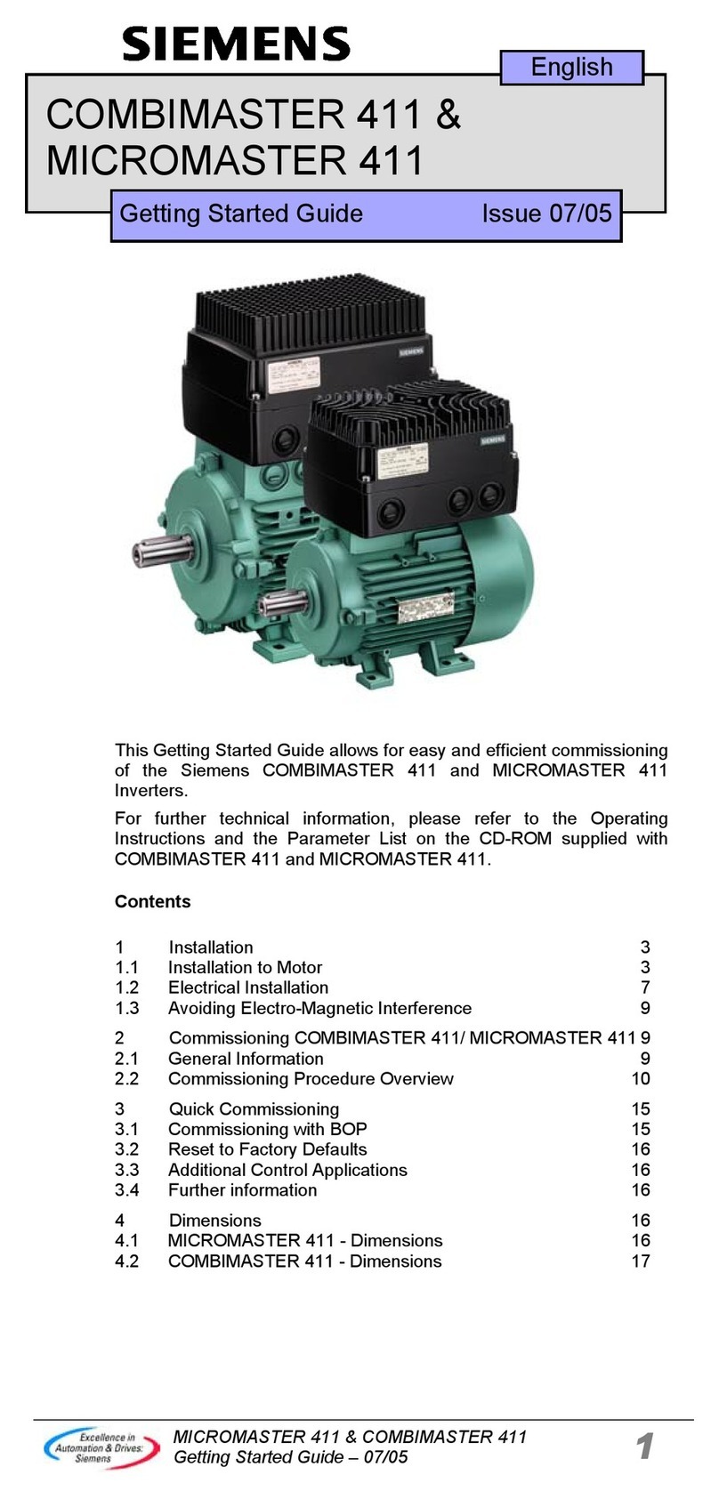 Siemens COMBIMASTER 411 User manual