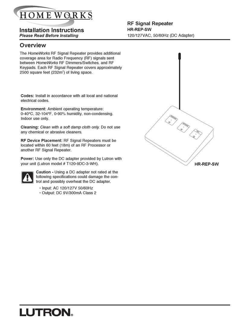 Homeworks HR-REP-SW installation instructions Homeworks HR-REP-SW installation instructions