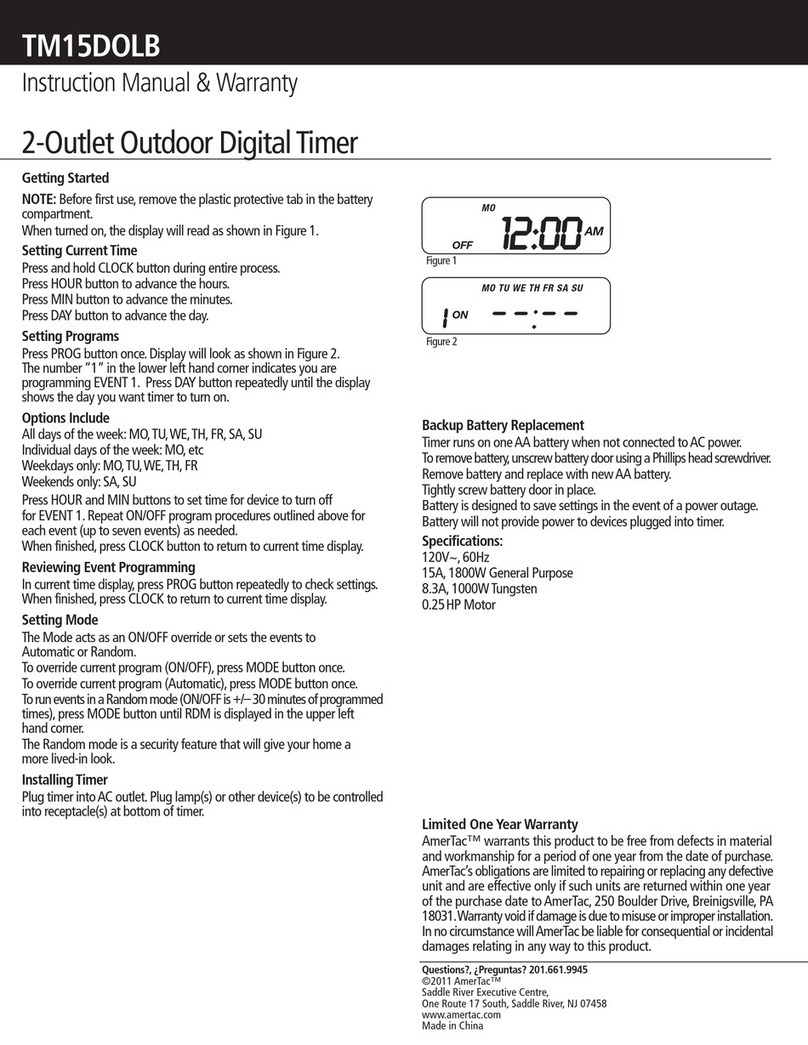 AmerTac TM15DOLB Instruction manual & warranty