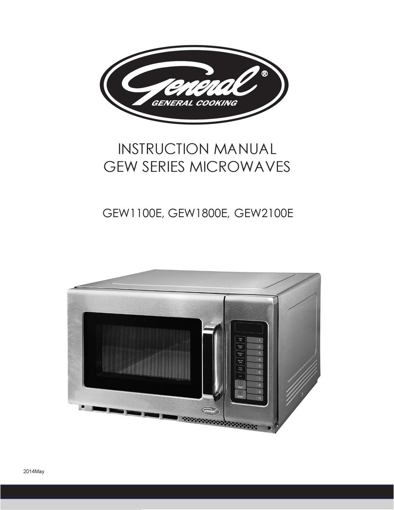 GENERAL COOKING GEW1100E instruction manual