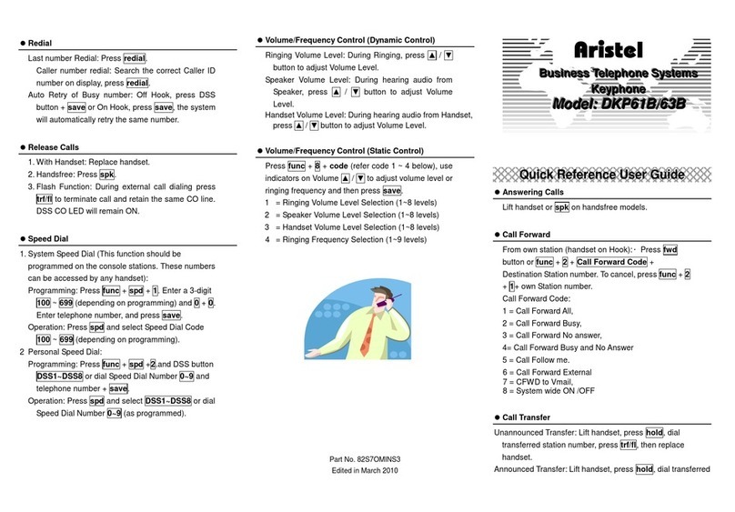 Aristel DKP61B User manual