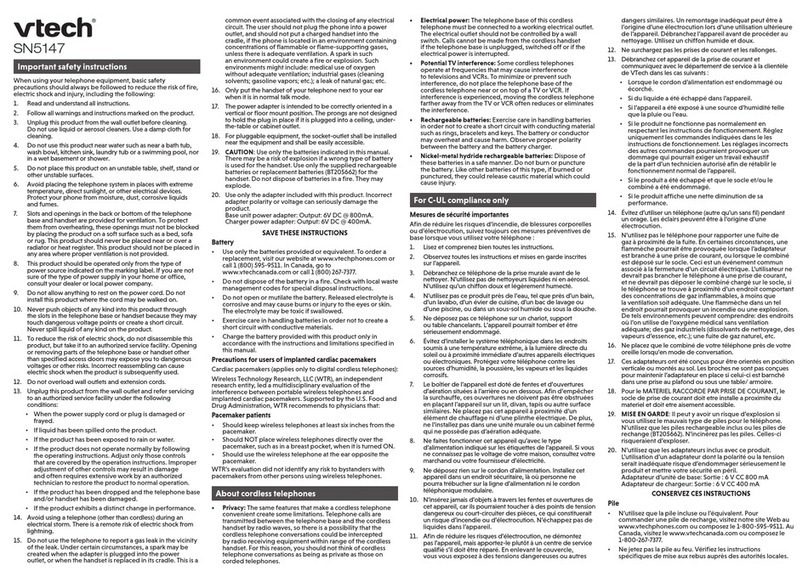 V-tech SN5147 User manual
