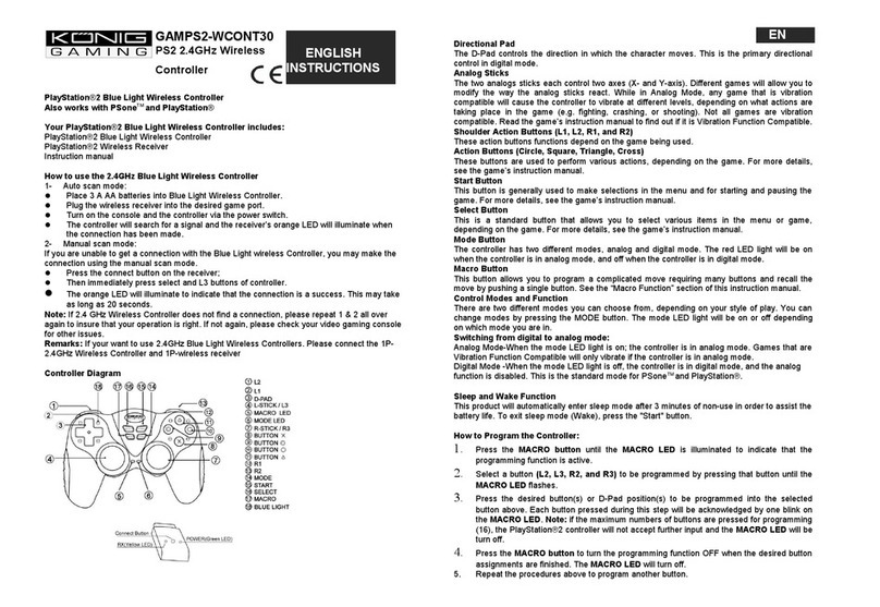 Kong GAMPS2-WCONT30 instructions