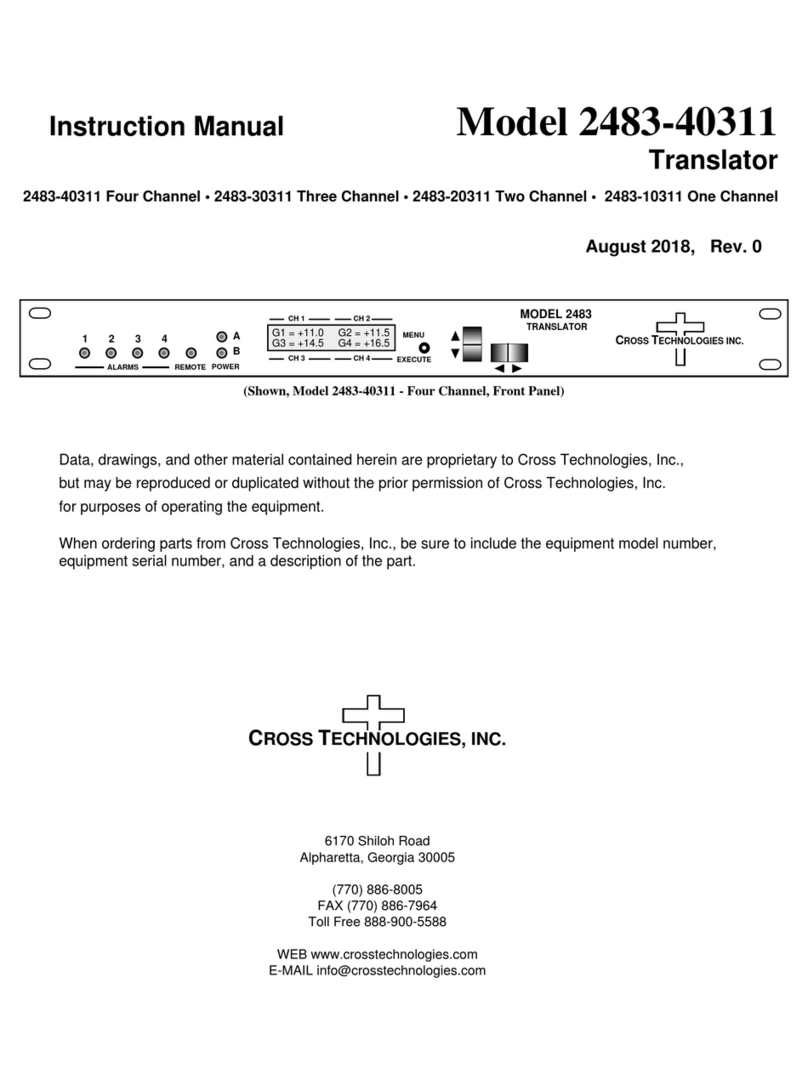Cross Technologies 2483-40311 instruction manual