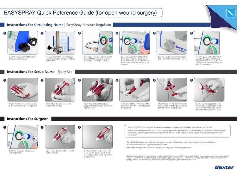 baxter EASYSPRAY Quick reference instruction baxter EASYSPRAY Quick reference instruction