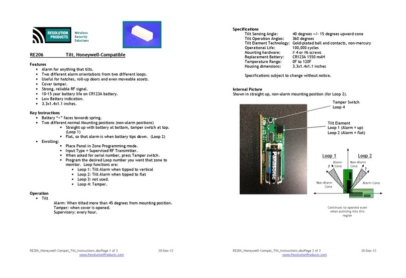 Resolution Products RE206 Quick start guides