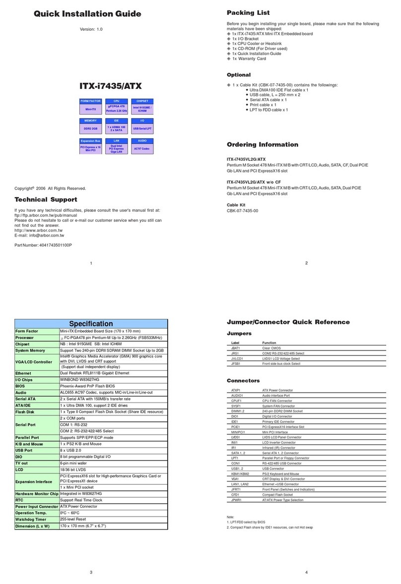 Contec ITX-i7435/ATX User manual
