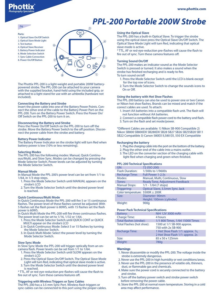 Phottix PPL-200 User manual