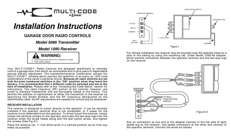 Multi-code 1090 installation instructions Multi-code 1090 installation instructions