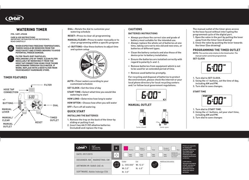 Orbit 470228 Care & use instructions