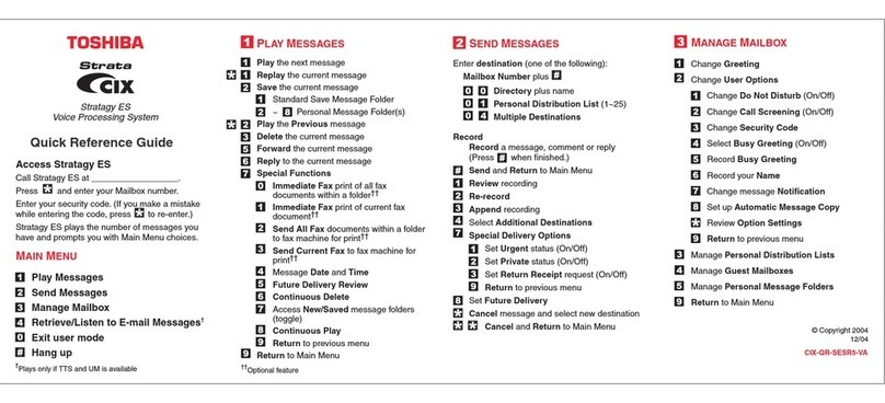 Toshiba Strata CIX Series User manual