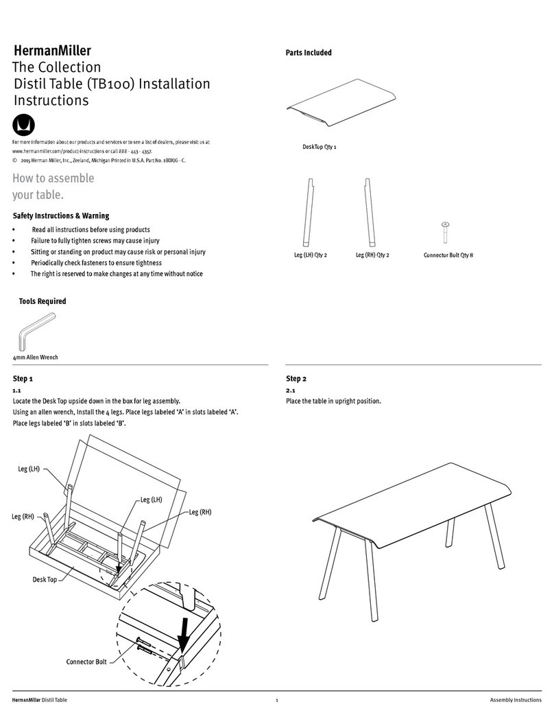 Herman Miller Distil Table User manual