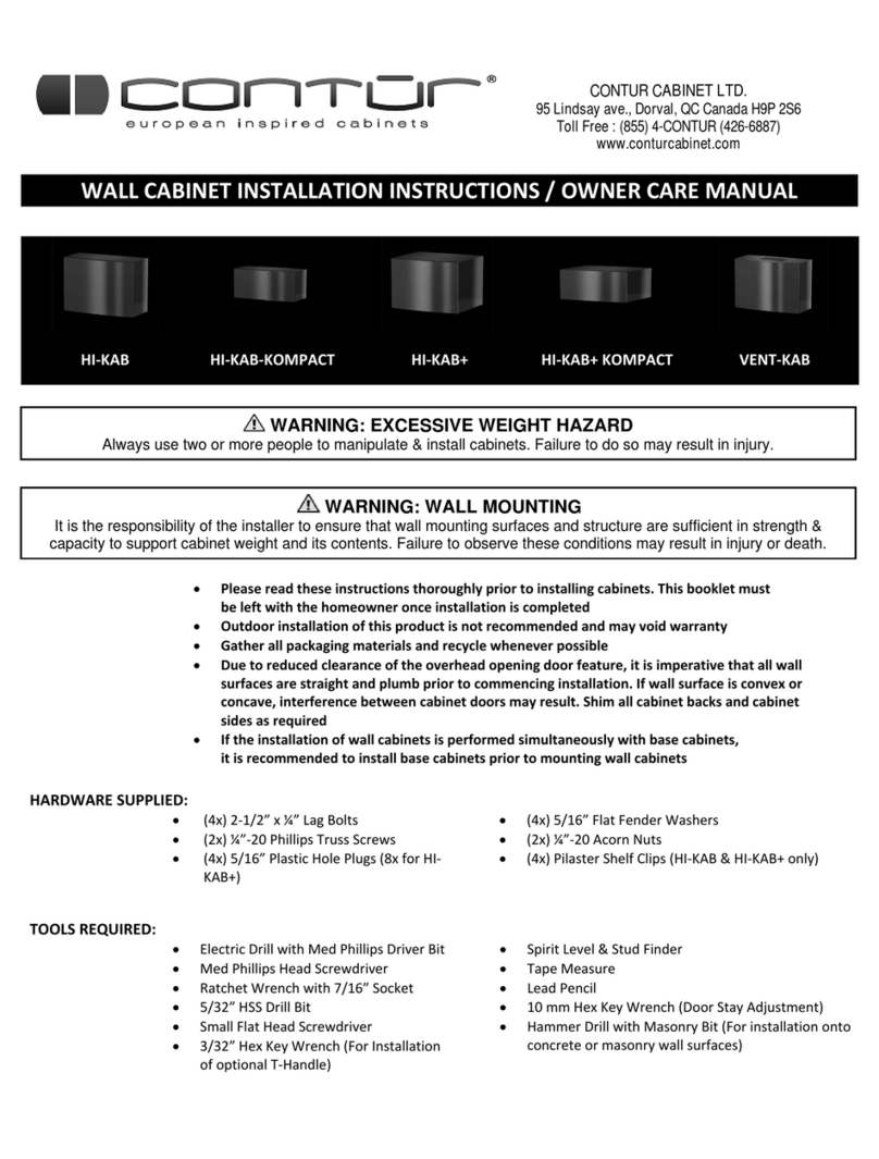 Contur HI-KAB INSTALLATION INSTRUCTIONS and OWNER CARE MANUAL Contur HI-KAB INSTALLATION INSTRUCTIONS and OWNER CARE MANUAL