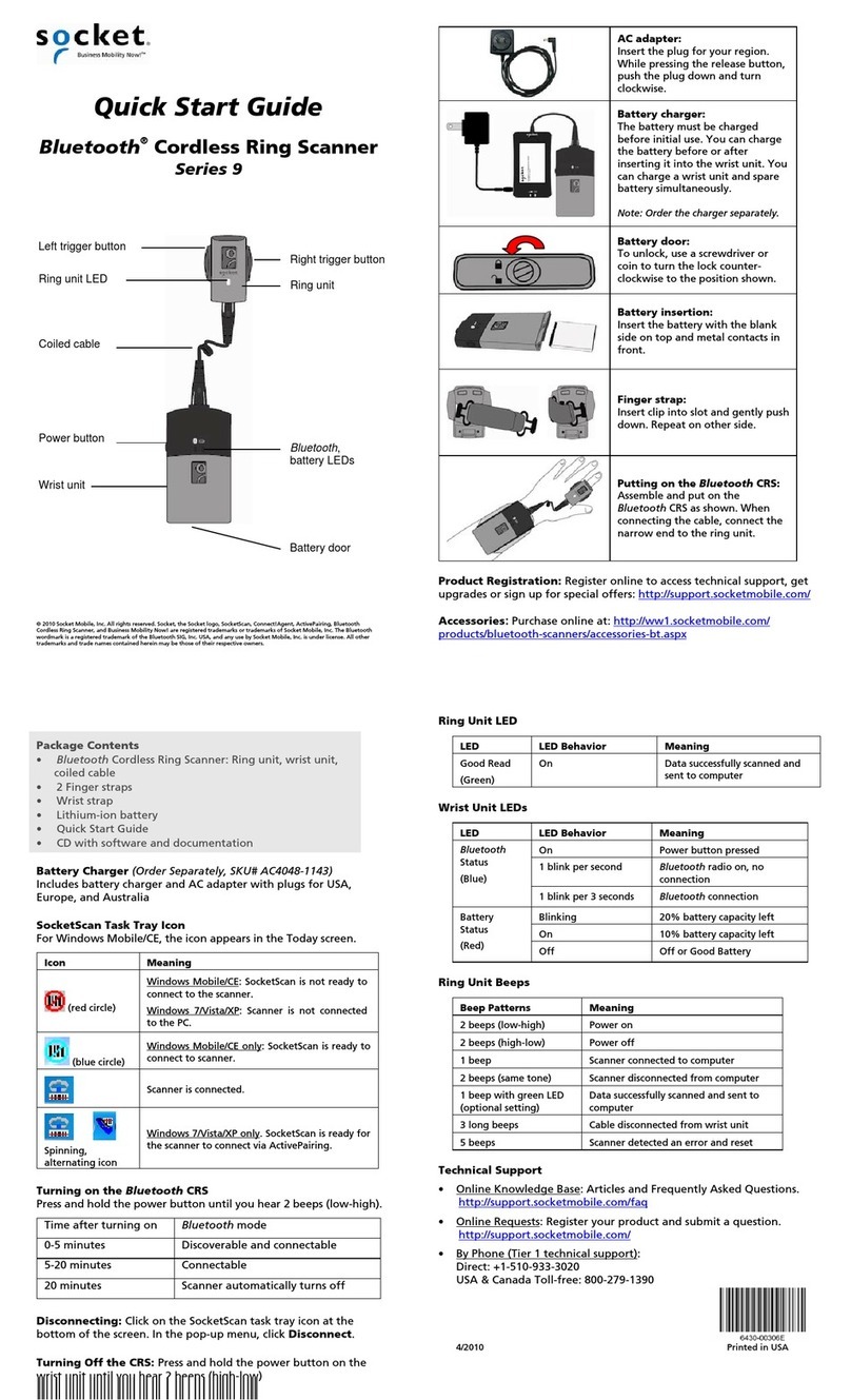 Socket Cordless Ring Scanner Series 9 User manual Socket Cordless Ring Scanner Series 9 User manual