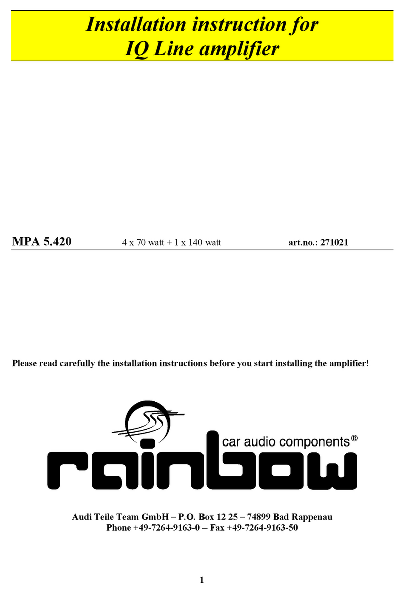 Rainbow MPA 5.420 Installation instructions manual