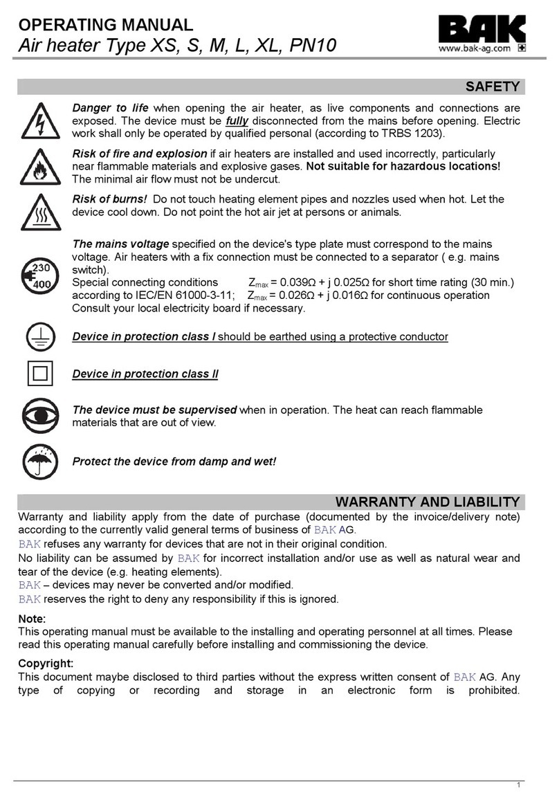 BAK XS20-450TC operating manual