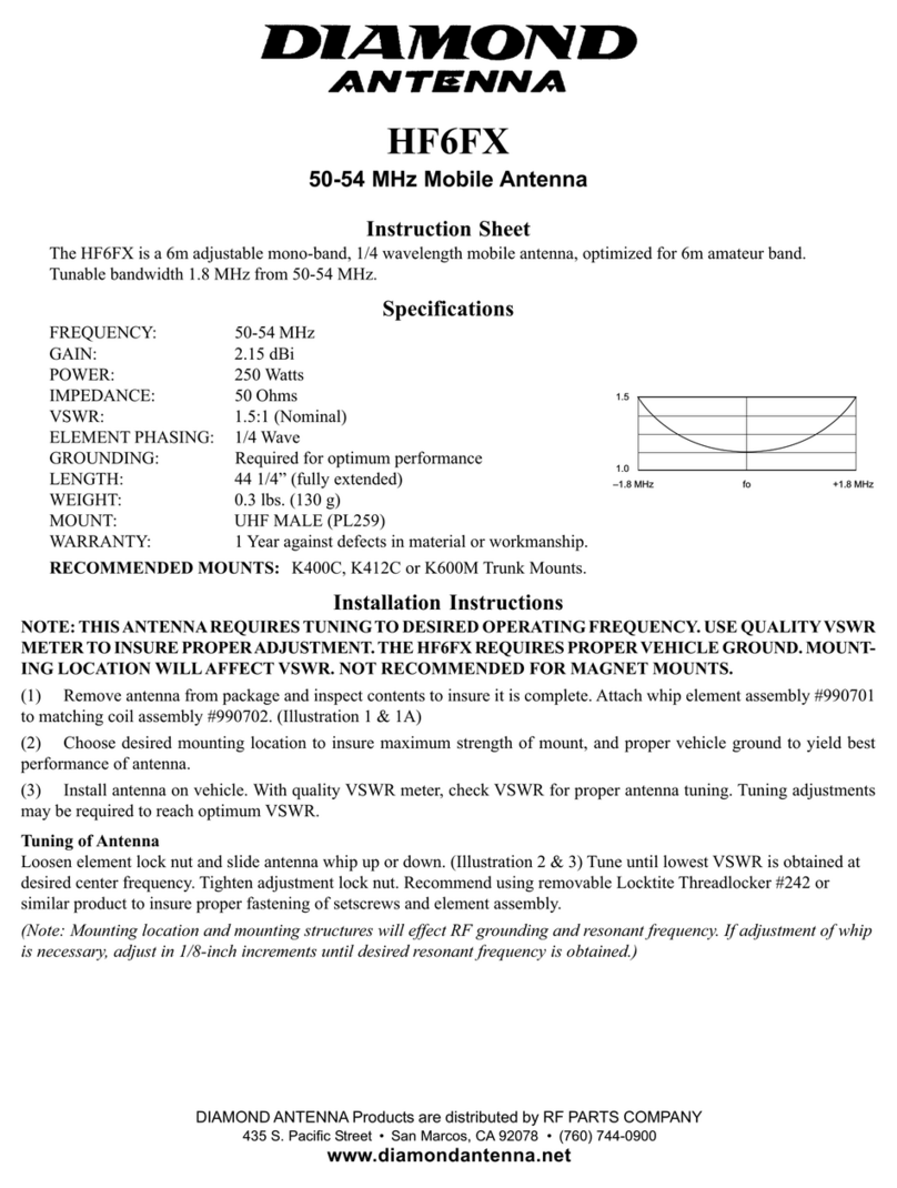 Diamond HF6FX instruction sheet