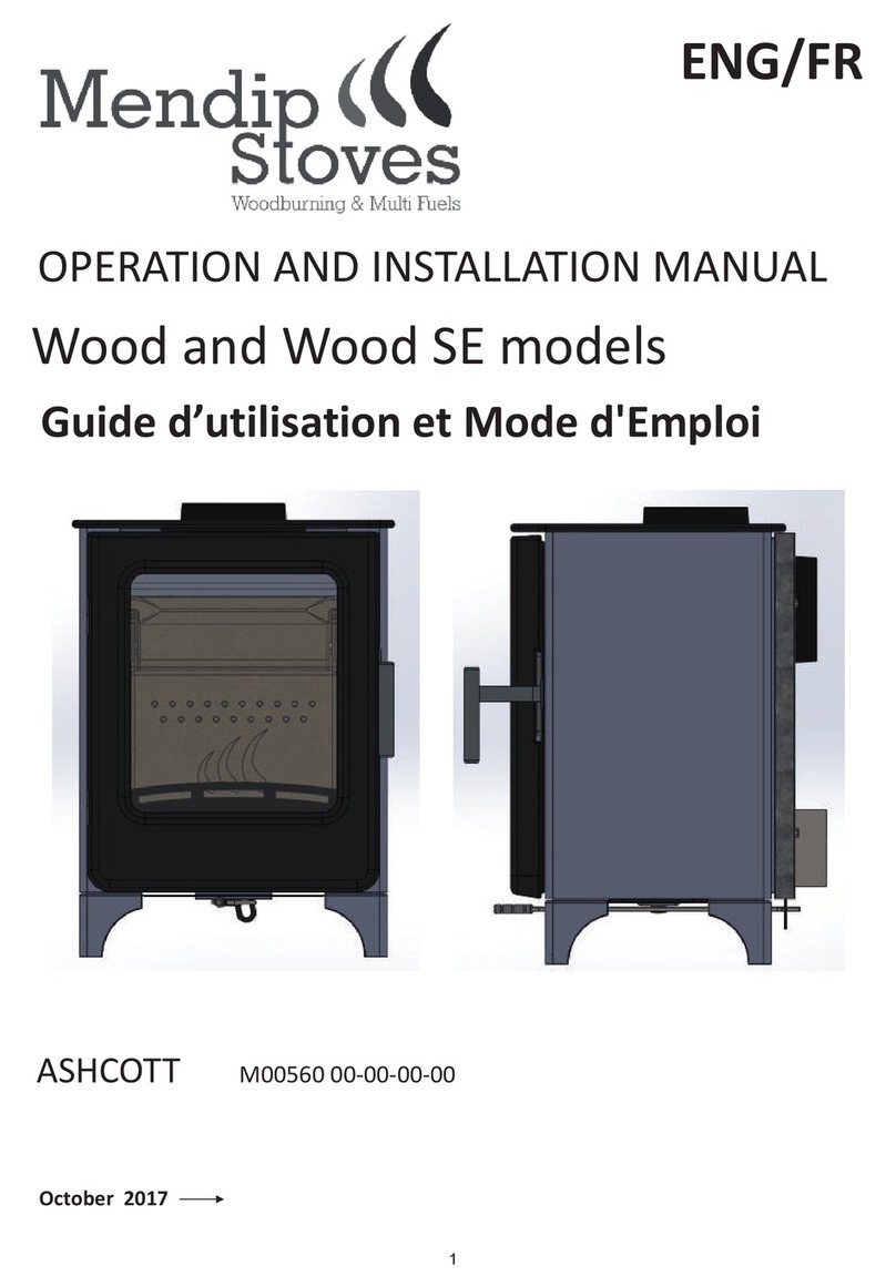 Mendip Stoves ASHCOTT Wood Operation and installation manual