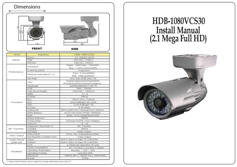 Suho Technology HDB-1080VCS30 Install manual