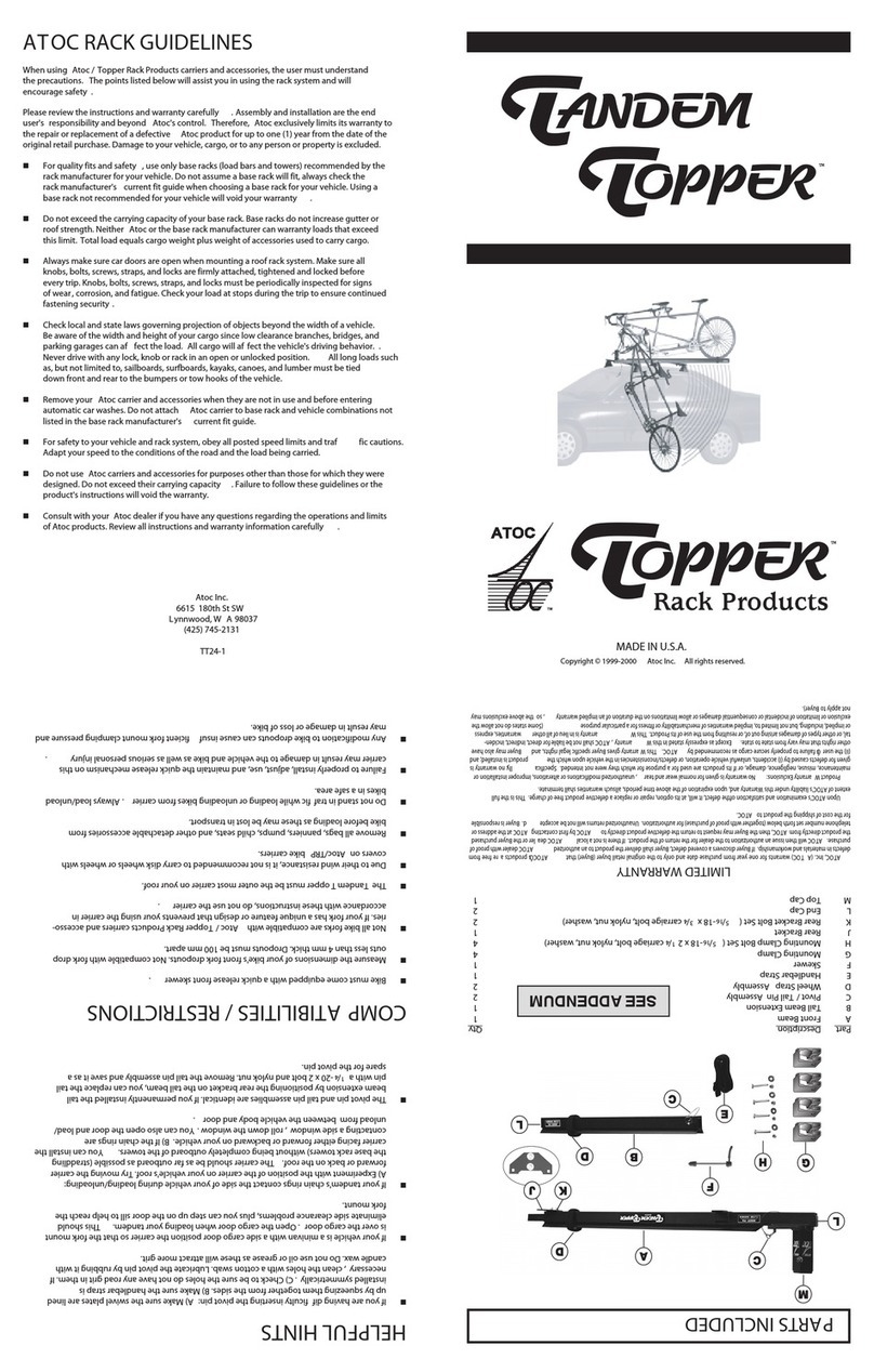 Atoc Tandem Topper installation instructions
