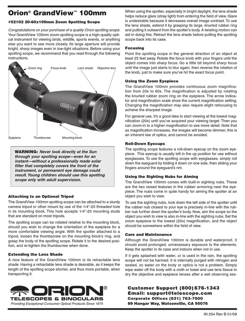 Orion GrandView 52102 User manual
