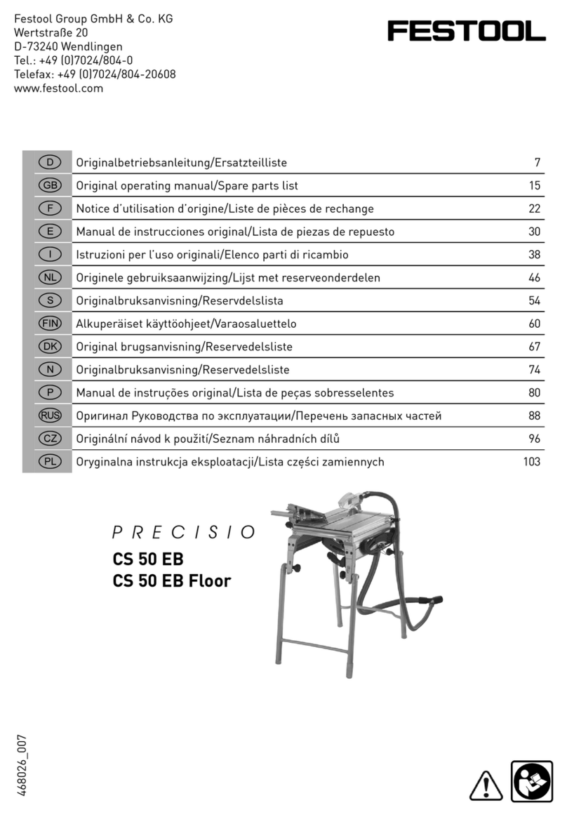 Festool Precisio CS 50 EB Installation instructions