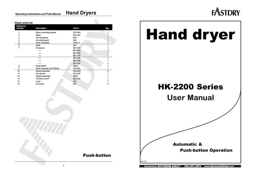 Fastdry HK-2200 Series user manual