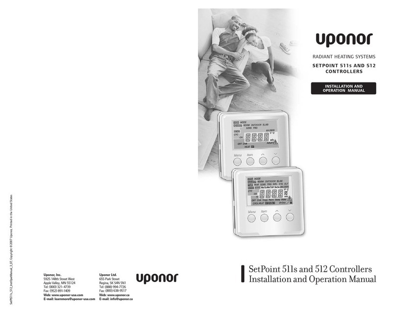 Uponor SETPOINT 511S Installation and operation manual