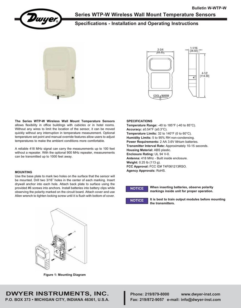 Dwyer Instruments WTP-W series Installation and operating instructions