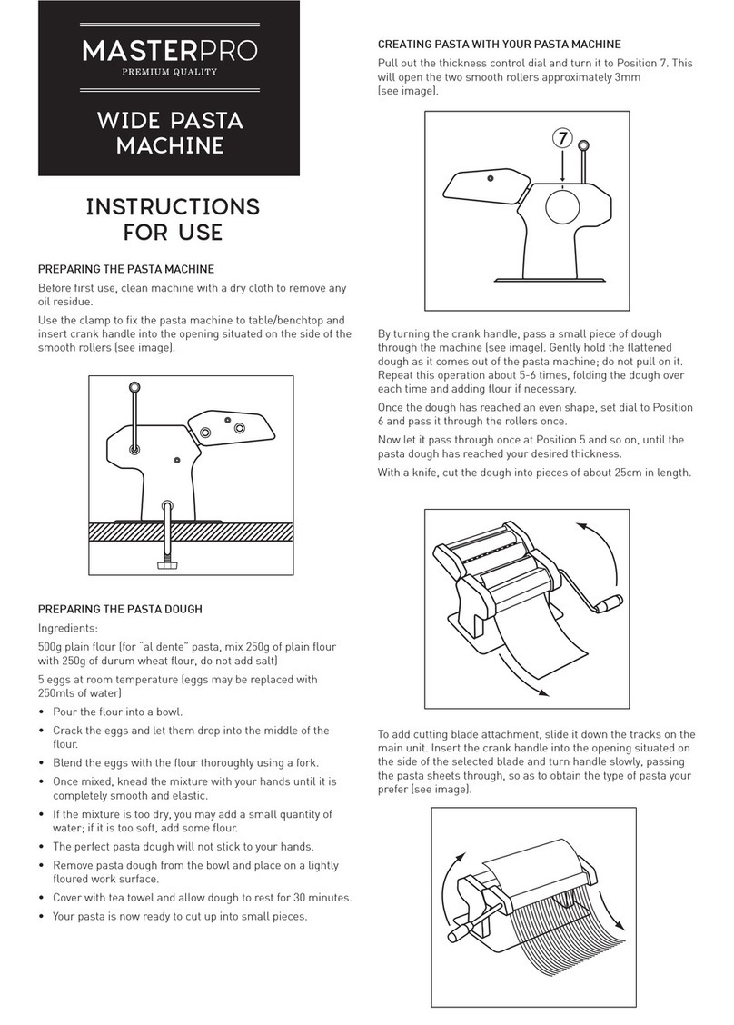 Masterpro MPWIDEPASTA Instructions for use