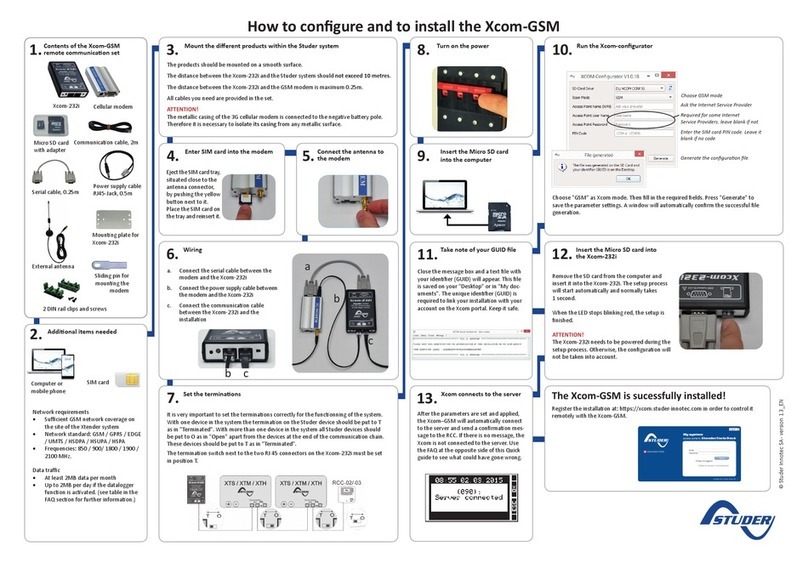 Studer Xcom-GSM User manual