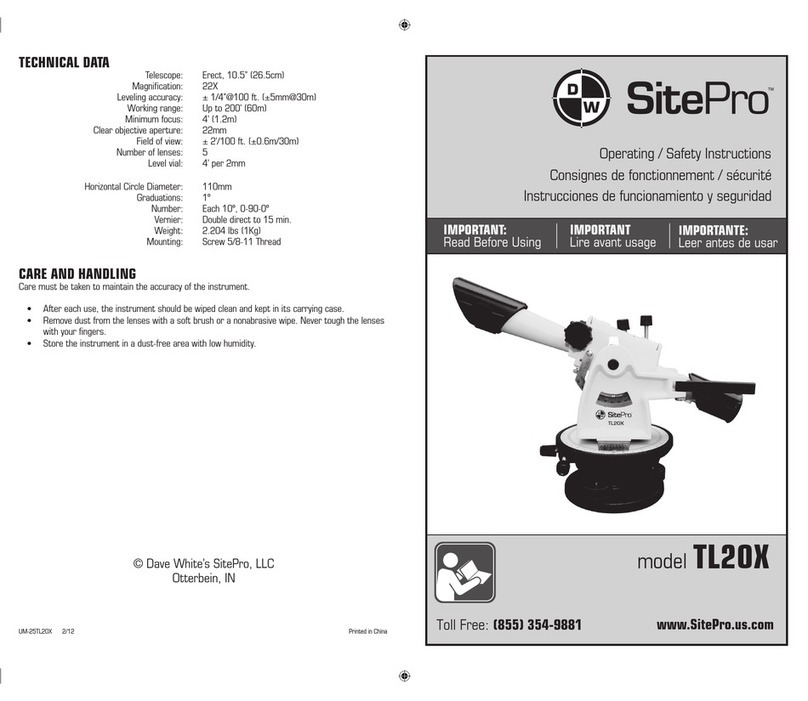 SitePro TL20X Operating and safety instructions