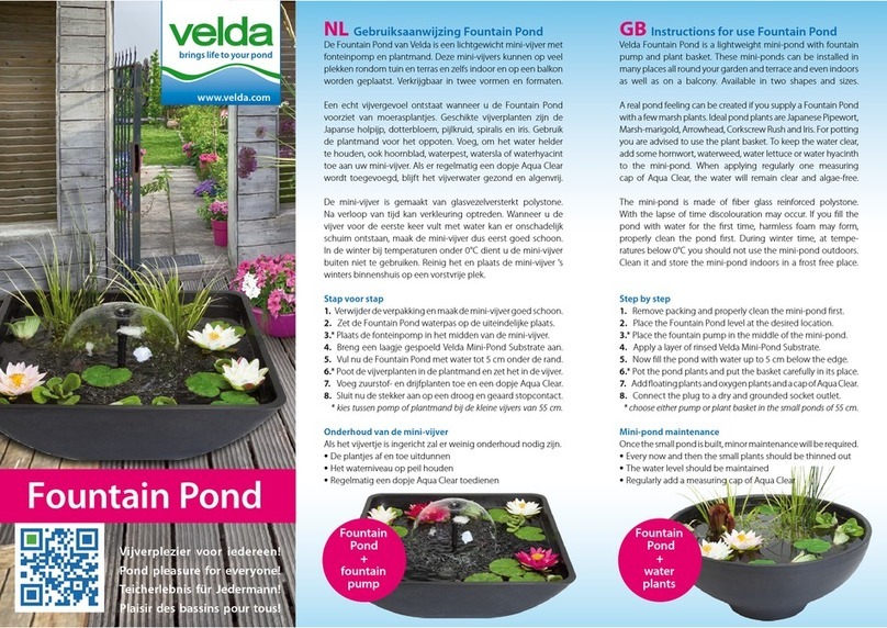 velda Fountain Pond Instructions for use
