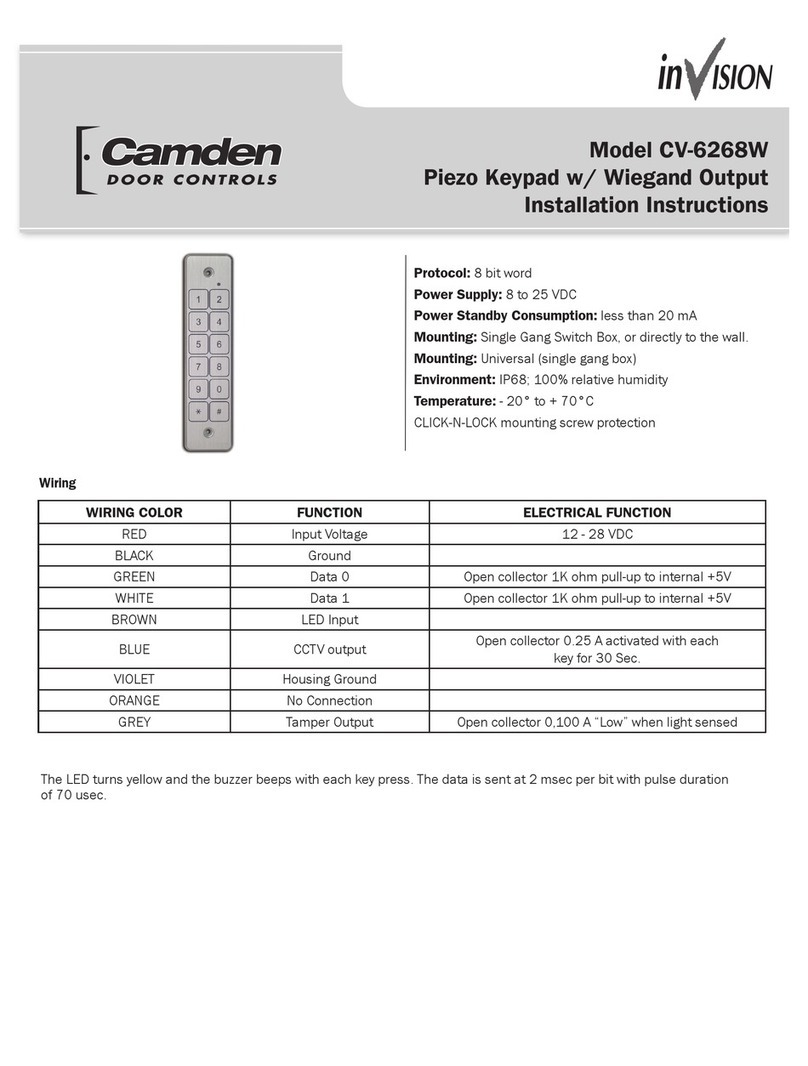 CAMDEN CV-6268W installation instructions