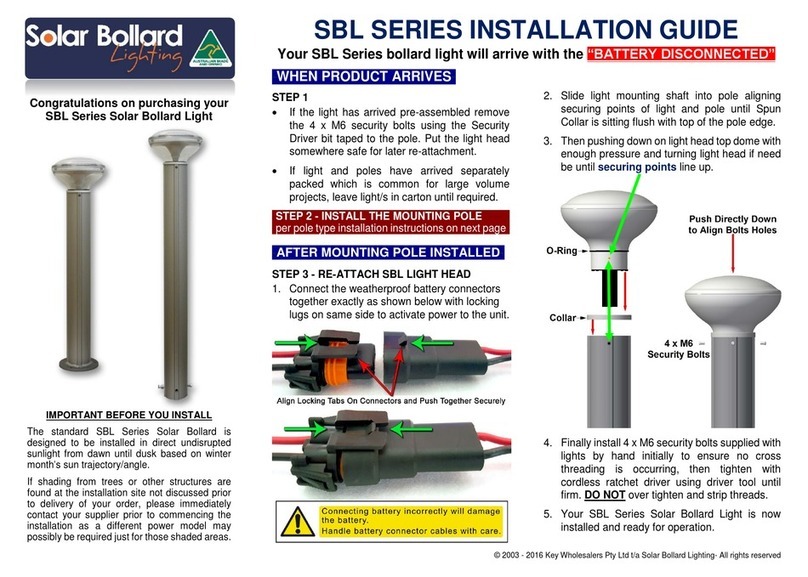 Solar Bollard Lighting SBL SERIES General installation guide Solar Bollard Lighting SBL SERIES General installation guide