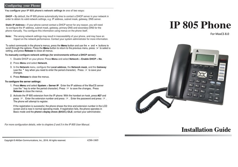 Altigen IP 805 installation guide