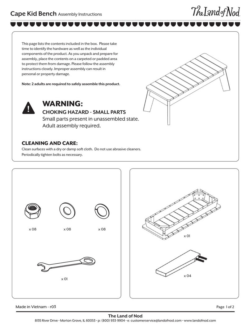 The Land of Nod Cape Kid Bench Assembly instructions
