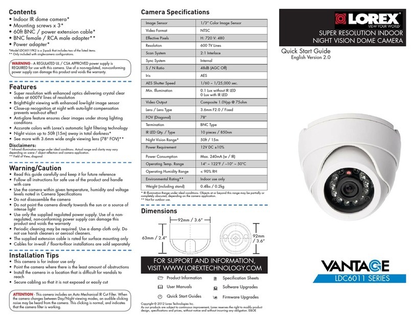 Lorex Vantage LDC6011PK2 User manual