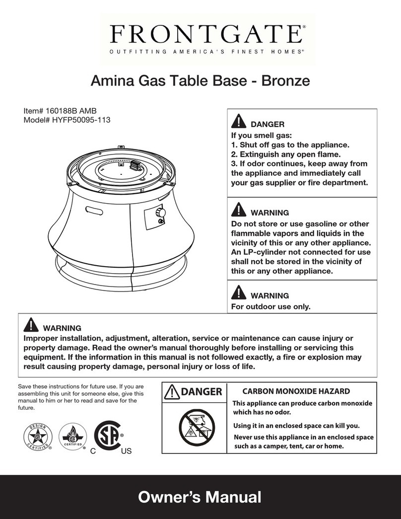 Frontgate Amina Gas Table Base owner's manual Frontgate Amina Gas Table Base owner's manual