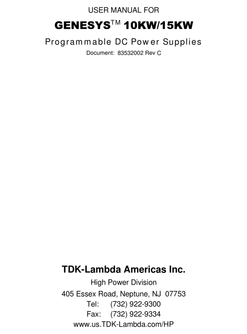 TDK-Lambda Genesys Series User manual