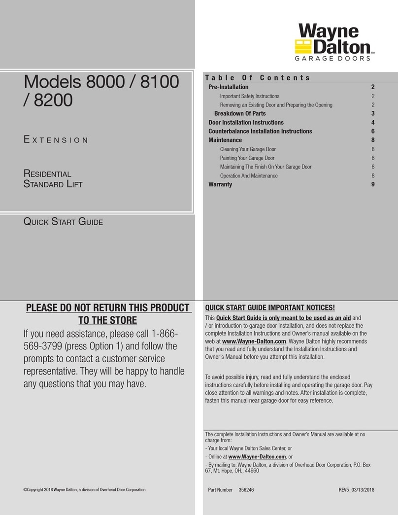 Wayne-Dalton 8000 Series quick start guide Wayne-Dalton 8000 Series quick start guide