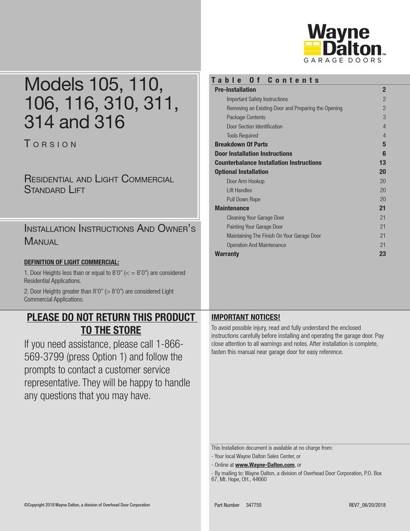 Wayne-Dalton 105 Quick start guide