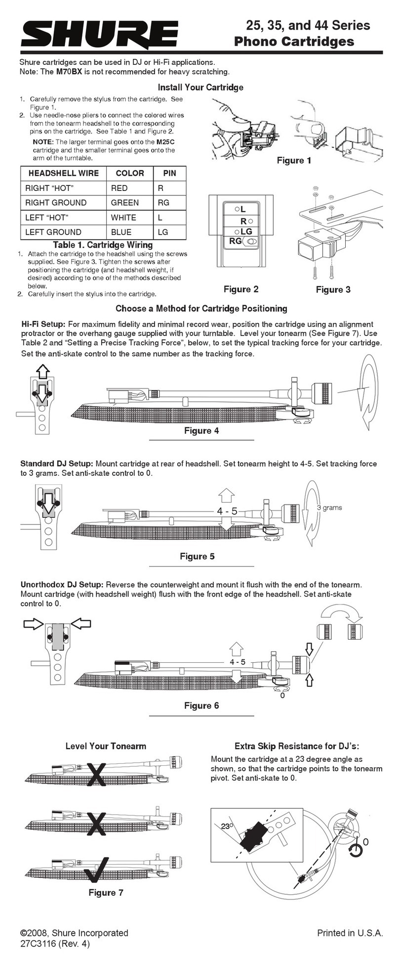 Shure M44-7 User manual