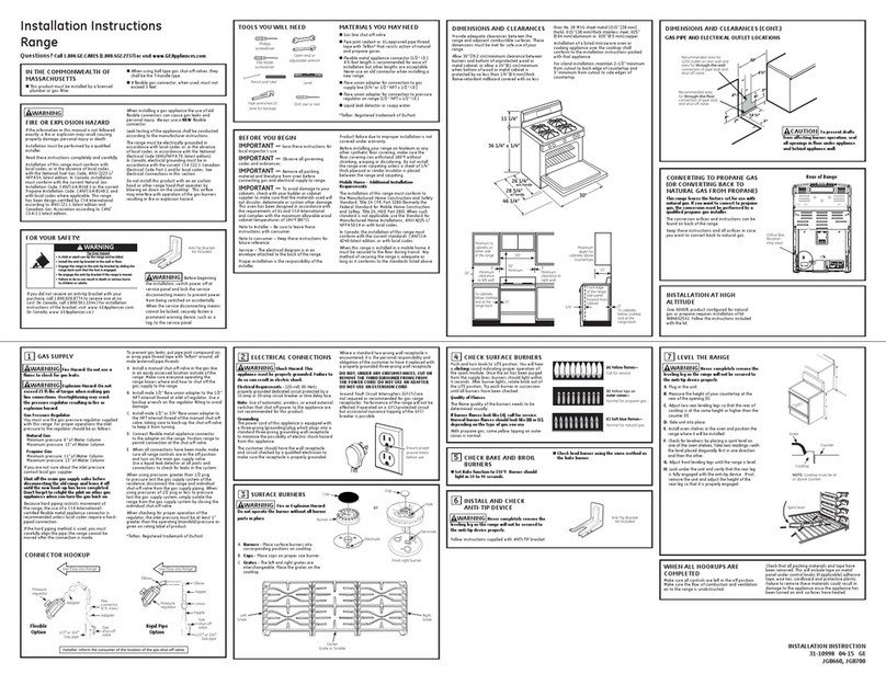 GE JGB660 series User manual